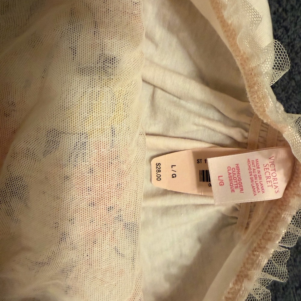 Victoria's Secret Peach Floral Lace Bikini Bottoms - Picture 4 of 4